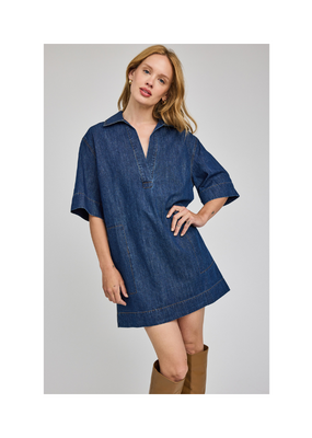 Gentle Fawn Evelina Dress in Dark Wash by Gentle Fawn