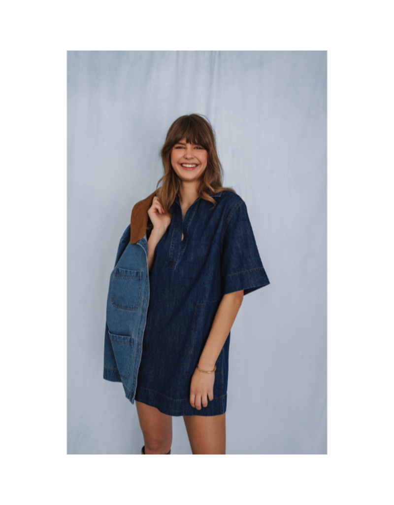 Gentle Fawn Evelina Dress in Dark Wash by Gentle Fawn