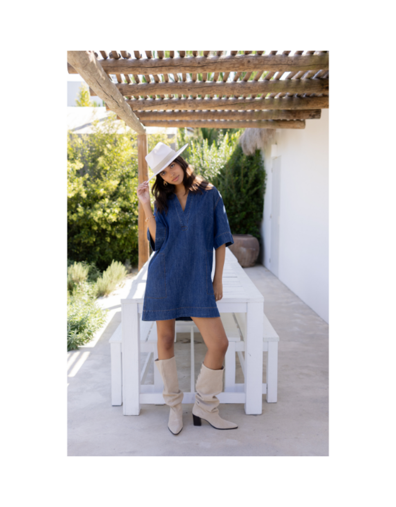 Gentle Fawn Evelina Dress in Dark Wash by Gentle Fawn