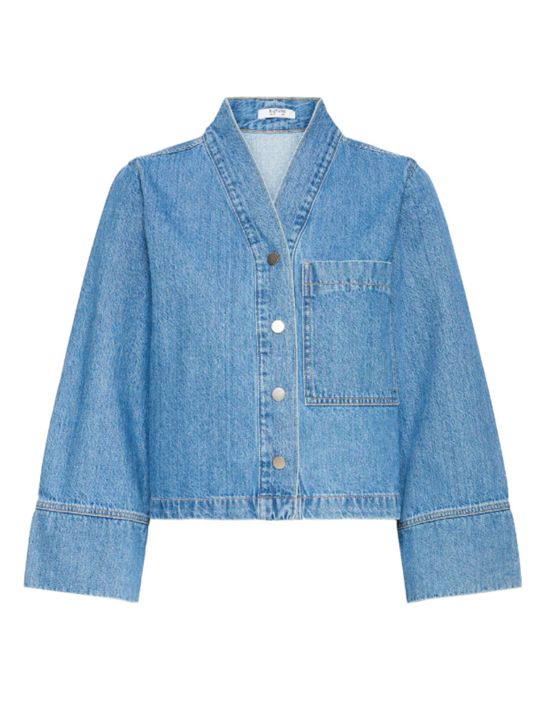 b.young Kacila Shirt in Mid Blue Denim by b.young