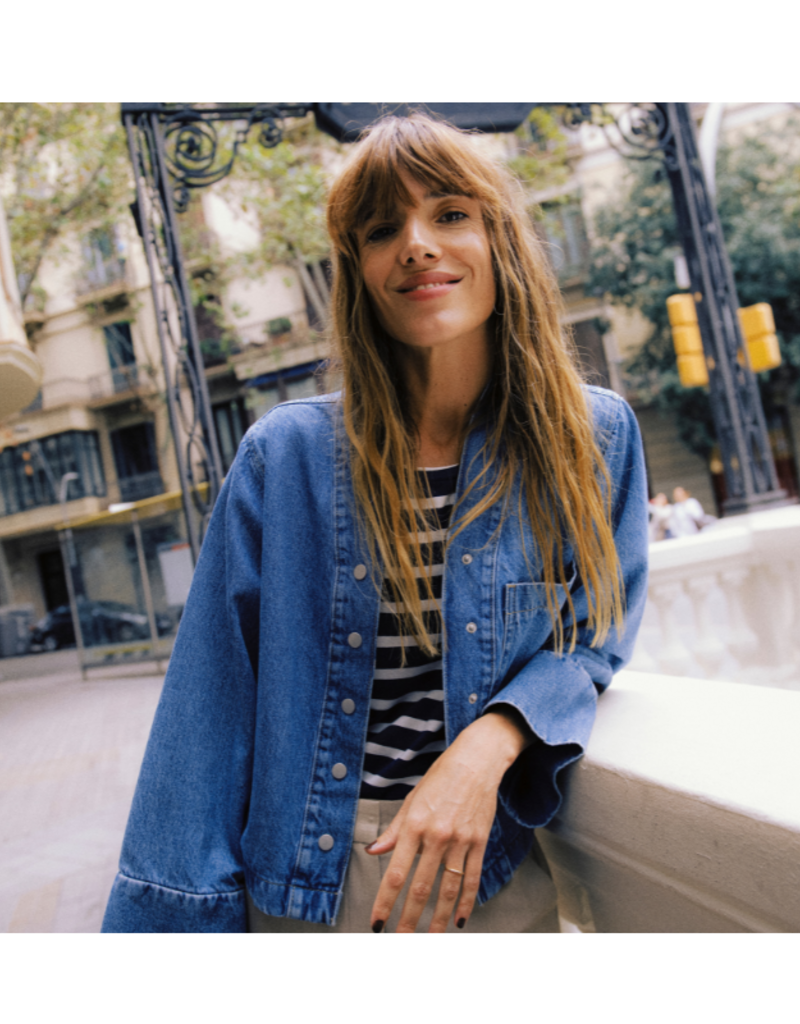 b.young Kacila Shirt in Mid Blue Denim by b.young