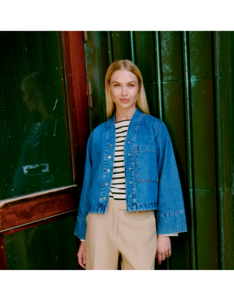 b.young Kacila Shirt in Mid Blue Denim by b.young