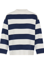 b.young Otari Stripe Sweater in Medieval Blue by b.young