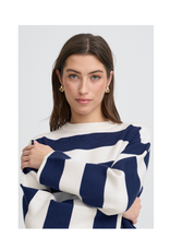 b.young Otari Stripe Sweater in Medieval Blue by b.young