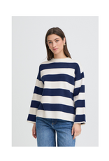b.young Otari Stripe Sweater in Medieval Blue by b.young