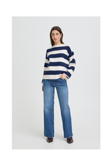 b.young Otari Stripe Sweater in Medieval Blue by b.young