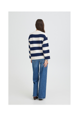 b.young Otari Stripe Sweater in Medieval Blue by b.young