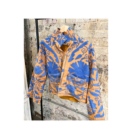 French Toast Isla Cropped Jacket  in Brown Blue by French Toast