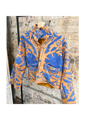 French Toast Isla Cropped Jacket  in Brown Blue by French Toast