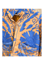 French Toast Isla Cropped Jacket  in Brown Blue by French Toast