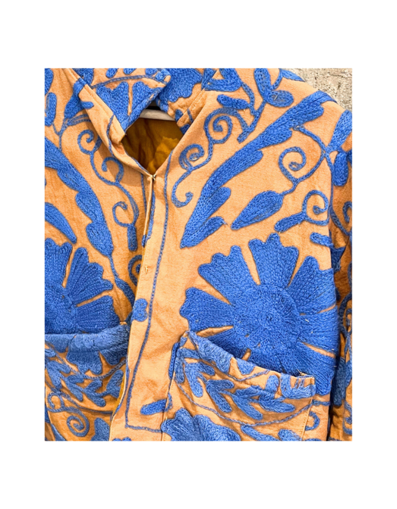 French Toast Isla Cropped Jacket  in Brown Blue by French Toast