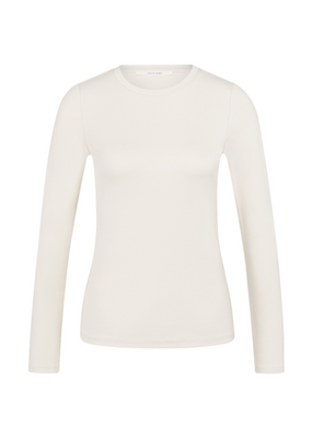 YAYA Heavy Long Sleeve T-Shirt in Birch Beige by YAYA