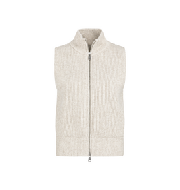 YAYA Knitted Sleeveless Cardigan in Heather Grey Melange by YAYA