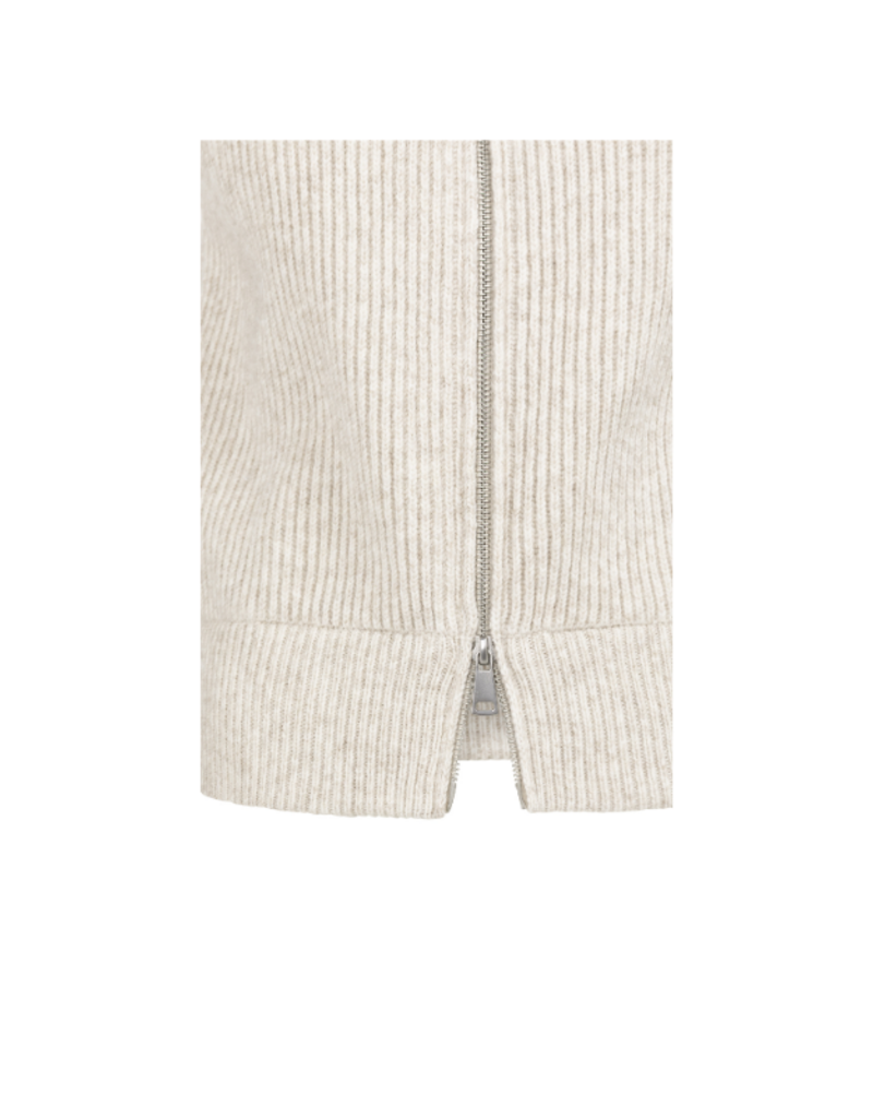 YAYA Knitted Sleeveless Cardigan in Heather Grey Melange by YAYA