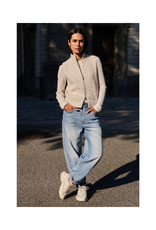 YAYA Knitted Sleeveless Cardigan in Heather Grey Melange by YAYA