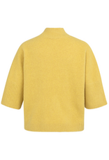 YAYA High Neck Ribbed Sweater in Dried Moss Green Melange by YAYA