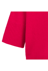 YAYA High Neck Ribbed Sleeve Sweater in Rose Red Melange by YAYA
