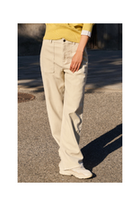 YAYA  Woven Straight Leg Cargo Trouser in Oxford Tan Brown by YAYA