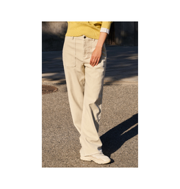 YAYA Woven Straight Leg Cargo Trouser in Oxford Tan Brown by YAYA