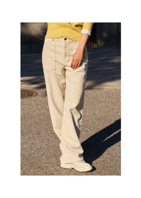 YAYA Woven Straight Leg Cargo Trouser in Oxford Tan Brown by YAYA