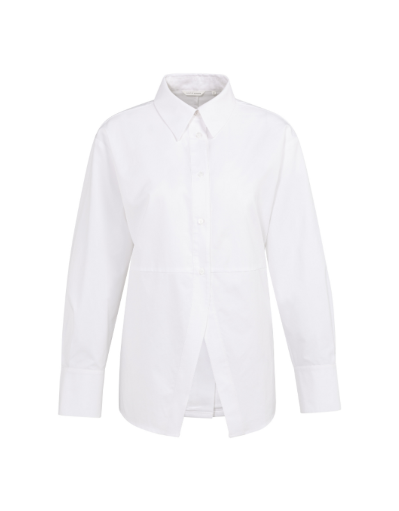 YAYA A-Line Poplin Blouse in Pure White by YAYA