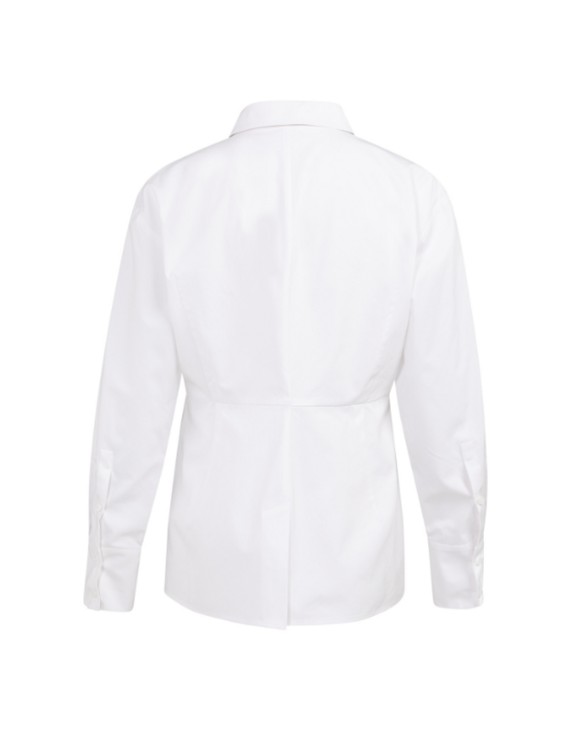 YAYA A-Line Poplin Blouse in Pure White by YAYA