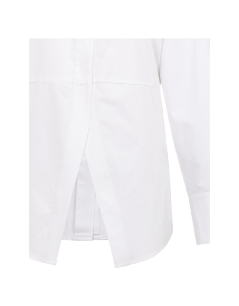 YAYA A-Line Poplin Blouse in Pure White by YAYA