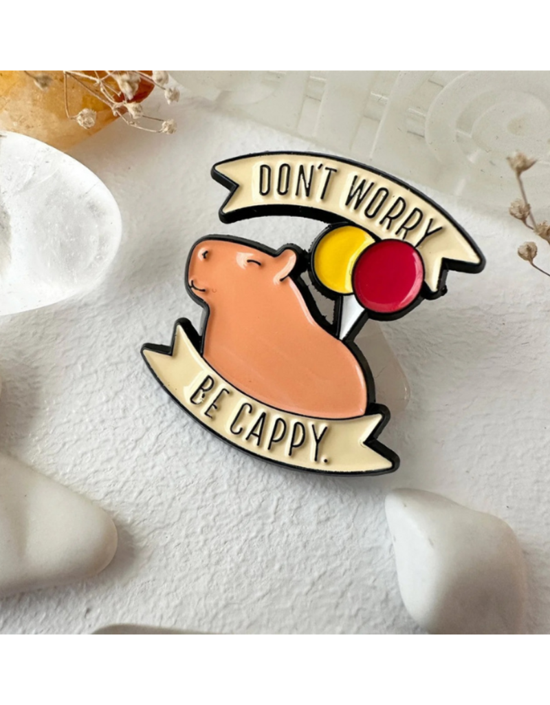 Pika & Bear Enamel Pin "Don't Worry Be Cappy" by Pika & Bear