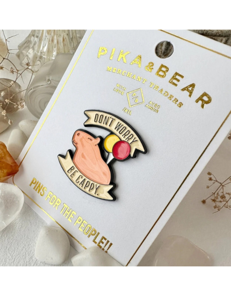 Pika & Bear Enamel Pin "Don't Worry Be Cappy" by Pika & Bear