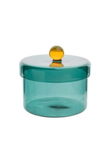 Glass Storage Tin in Green Large