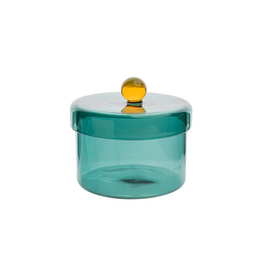 Glass Storage Tin in Green Large