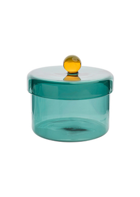 Glass Storage Tin in Green Large
