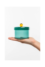 Glass Storage Tin in Green Large