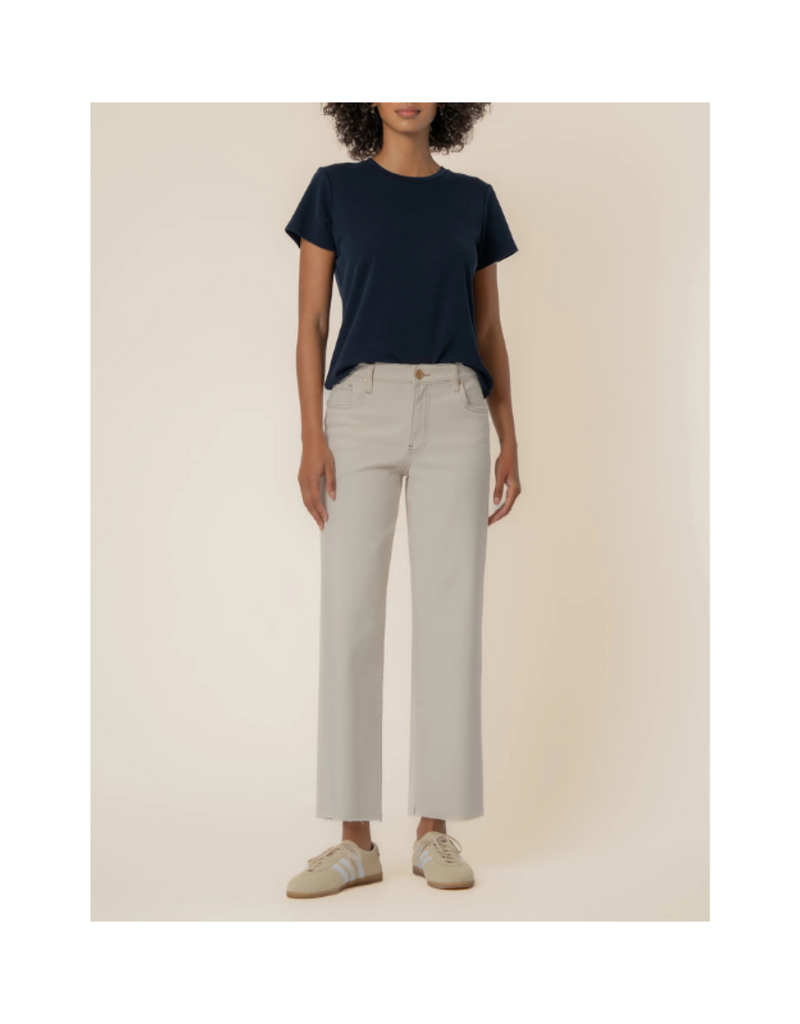 Kut from the Kloth Charlotte High Rise Wide Leg Raw in Ecru by Kut from the Kloth