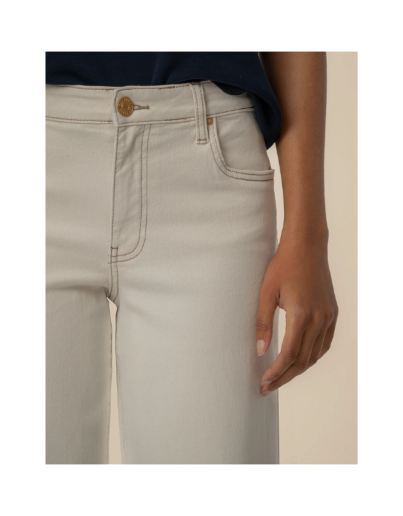 Kut from the Kloth Charlotte High Rise Wide Leg Raw in Ecru by Kut from the Kloth