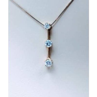 Pendant 3 Stone Diamond 14K 20" Chain Pendant 3 Stone Diamond 14K 20" Chain