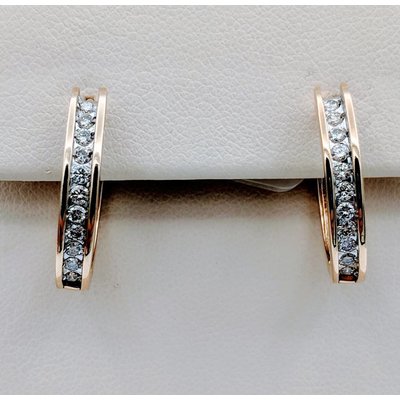 Earrings Dia Channel Hoop 14ky 118100423 Earrings Dia Channel Hoop 14ky 118100423
