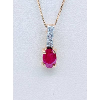 Pendant Ruby Diamond Journey 14K 16" Chain Pendant Ruby Diamond Journey 14K 16" Chain