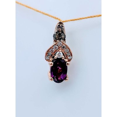 Pendant Garnet & Chocolate Diamond 14kt Rose Gold Pendant Garnet & Chocolate Diamond 14kt Rose Gold