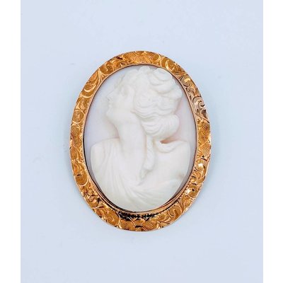 Pendant Cam Pnk Hd Carved 10ky 218100030 Pendant Cam Pnk Hd Carved 10ky 218100030