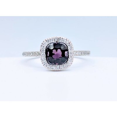 Ring Diamond & Purple Spinel Eternity Band 18kw Sz 6.25 Ring Diamond & Purple Spinel Eternity Band 18kw Sz 6.25
