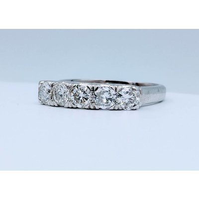 Ring 5-Stone Diamond Band 1ctw Platinum Sz7 Ring 5-Stone Diamond Band 1ctw Platinum Sz7