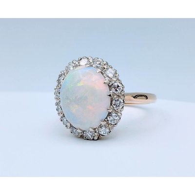 Ring Opal and Diamond 14KY SZ 6.5 218100197 Ring Opal and Diamond 14KY SZ 6.5 218100197