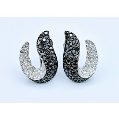 Earrings Wht and Black Dia 3.00ctw 18KW 218100214 Earrings Wht and Black Dia 3.00ctw 18KW 218100214