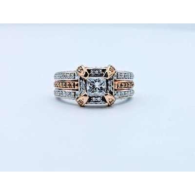 Ring Priccess .50ct White Gold & Yellow Gold Diamonds 14K Sz 5 418110106 Ring Priccess .50ct White Gold & Yellow Gold Diamonds 14K Sz 5 418110106