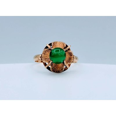 Ring Chalcedony Vintage 14K Sz 6.25 Ring Chalcedony Vintage 14K Sz 6.25