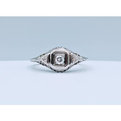 Ring .12ct Antique Engagement 18kw Sz5.5 318110026 Ring .12ct Antique Engagement 18kw Sz5.5 318110026