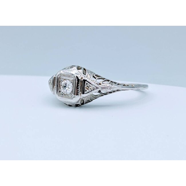 Ring .12ct Antique Engagement 18kw Sz5.5 318110026