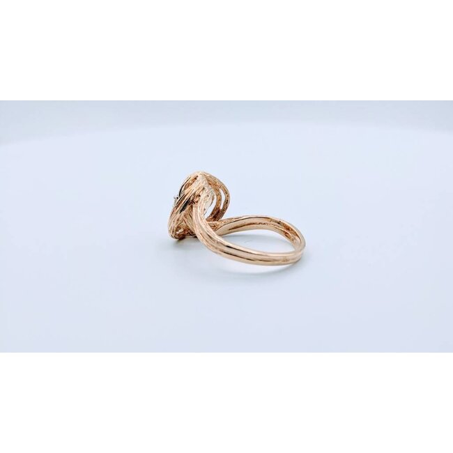 Ring Diamond Swirl Textured 14K SZ 8  218120042