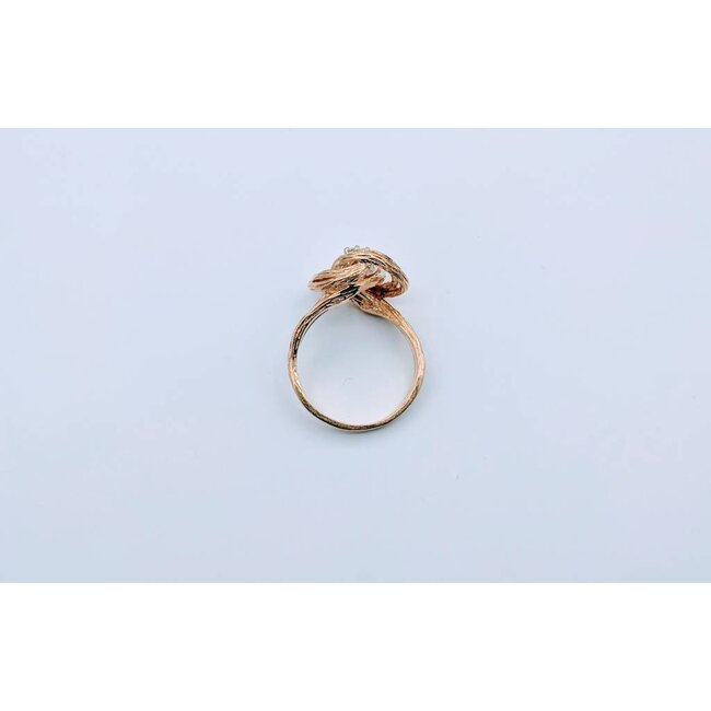 Ring Diamond Swirl Textured 14K SZ 8  218120042